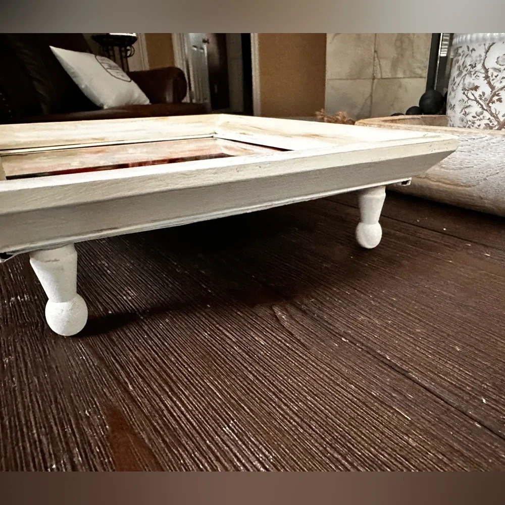 Hand crafted decorative vanity tray original rustic farmhouse Floral Decorative
